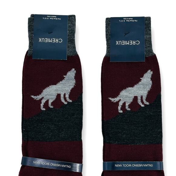 New Cremieux Howling Wolf Merino Wool Trouser Dress Socks Mens Sz 6 - 12.5 Lot - Picture 2 of 4